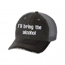 I&apos;ll Bring the Alcohol Glitter Ladies Trucker Hat  Girls Trip Weekend  eb-62215867
